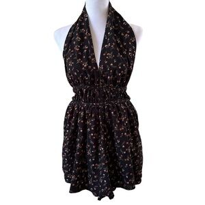 SHEIN Women’s Black Floral Backless Romper Size S